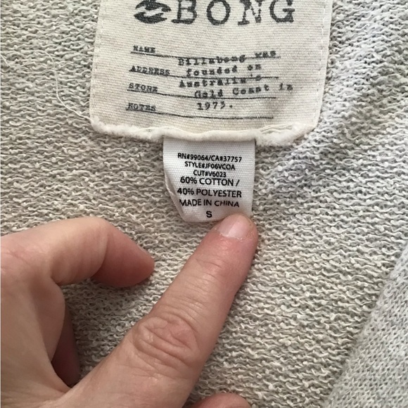 BILLABONG Hooded Open Front Knit Cardigan Pastel Colors Size S - Picture 9 of 9